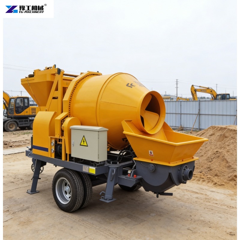 Concrete Mixer Machine - Elektryczna betoniarka montowana na przyczepie z