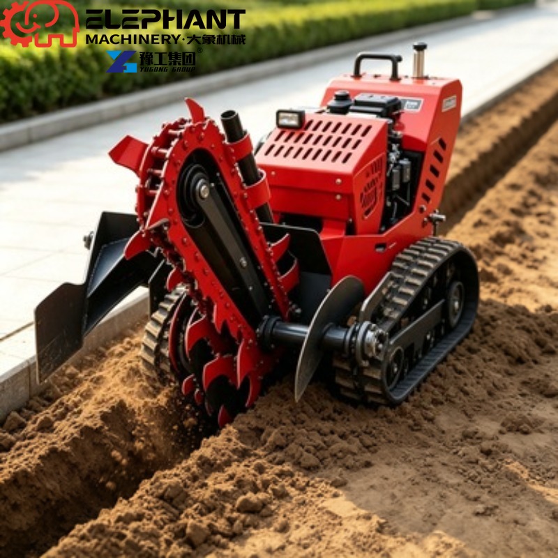 Heavy Equipment Trencher - Koparka rowkowa z napędem gąsienicowym, mini,