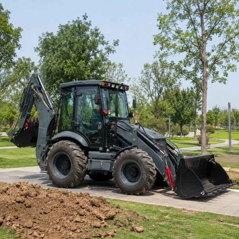 Naczepa ładowarko-ścieralna z  – Tractor Backhoe recenzja i cena
